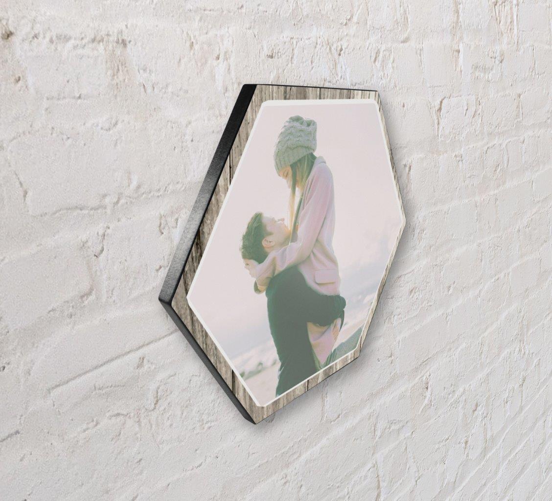 Family Collection (Every Family Has A Story - White - Full Photo - Upload) 11.5" X 10" KNEXAGON Wood Print