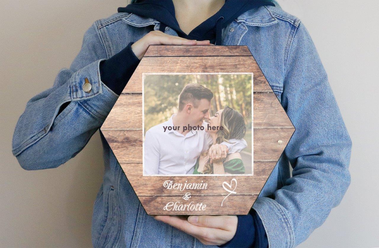 Family Collection (Together on Wood - Personalized - Upload) 11.5" X 10" KNEXAGON Wood Print