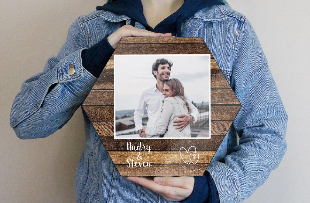 Family Collection (Mixed Wood - Personalized - Upload) 11.5" X 10" KNEXAGON Wood Print