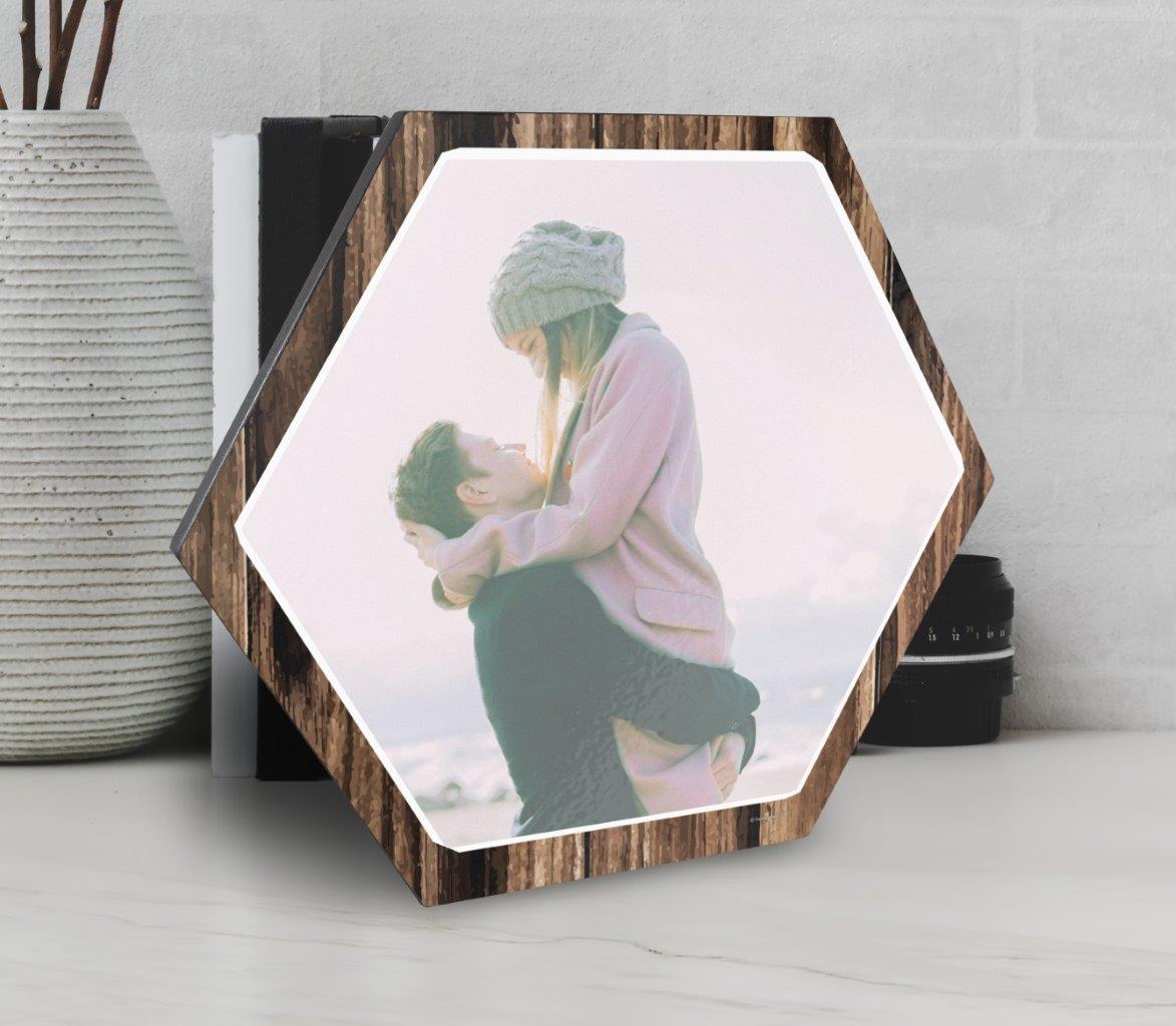 Family Collection (Every Family Has A Story - Brown - Full Photo - Upload) 11.5" X 10" KNEXAGON Wood Print