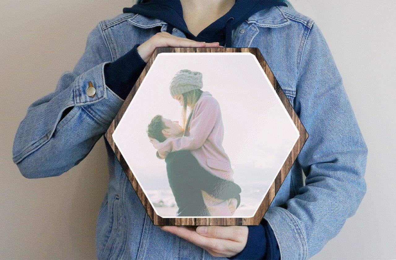 Family Collection (Every Family Has A Story - Brown - Full Photo - Upload) 11.5" X 10" KNEXAGON Wood Print