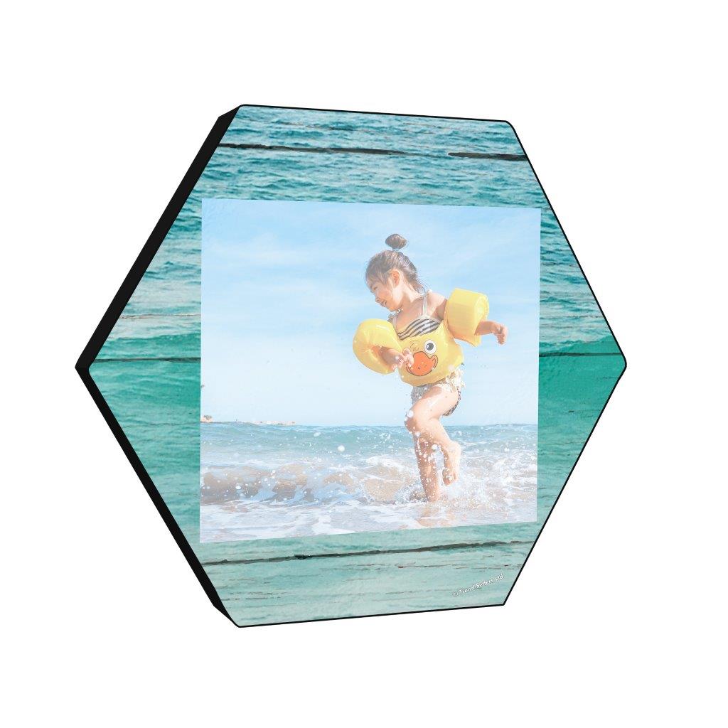 Vacation Collection (A Day at the Beach - Ocean - Upload) 11.5" X 10" KNEXAGON Wood Print