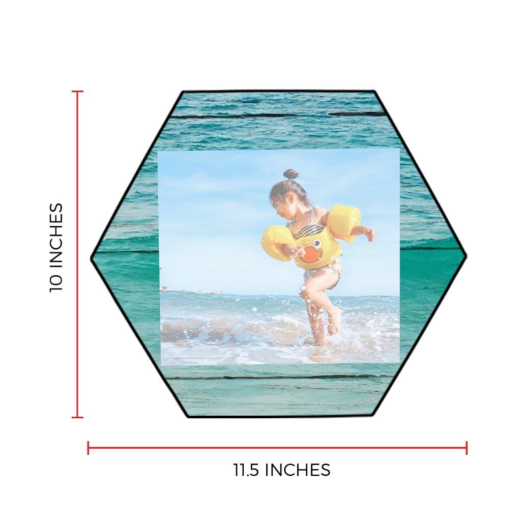 Vacation Collection (A Day at the Beach - Ocean - Upload) 11.5" X 10" KNEXAGON Wood Print