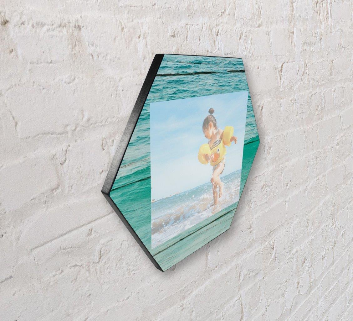 Vacation Collection (A Day at the Beach - Ocean - Upload) 11.5" X 10" KNEXAGON Wood Print