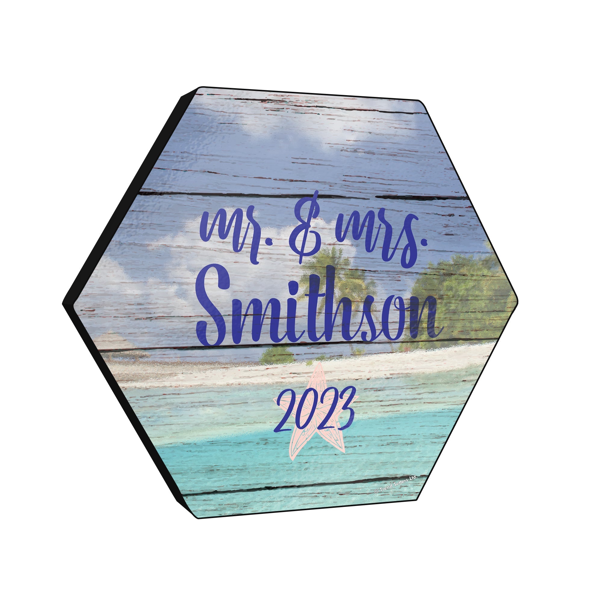 Trend Setters Original (Ocean Starfish – Personalized) 11.5" X 10" KNEXAGON Wood Print