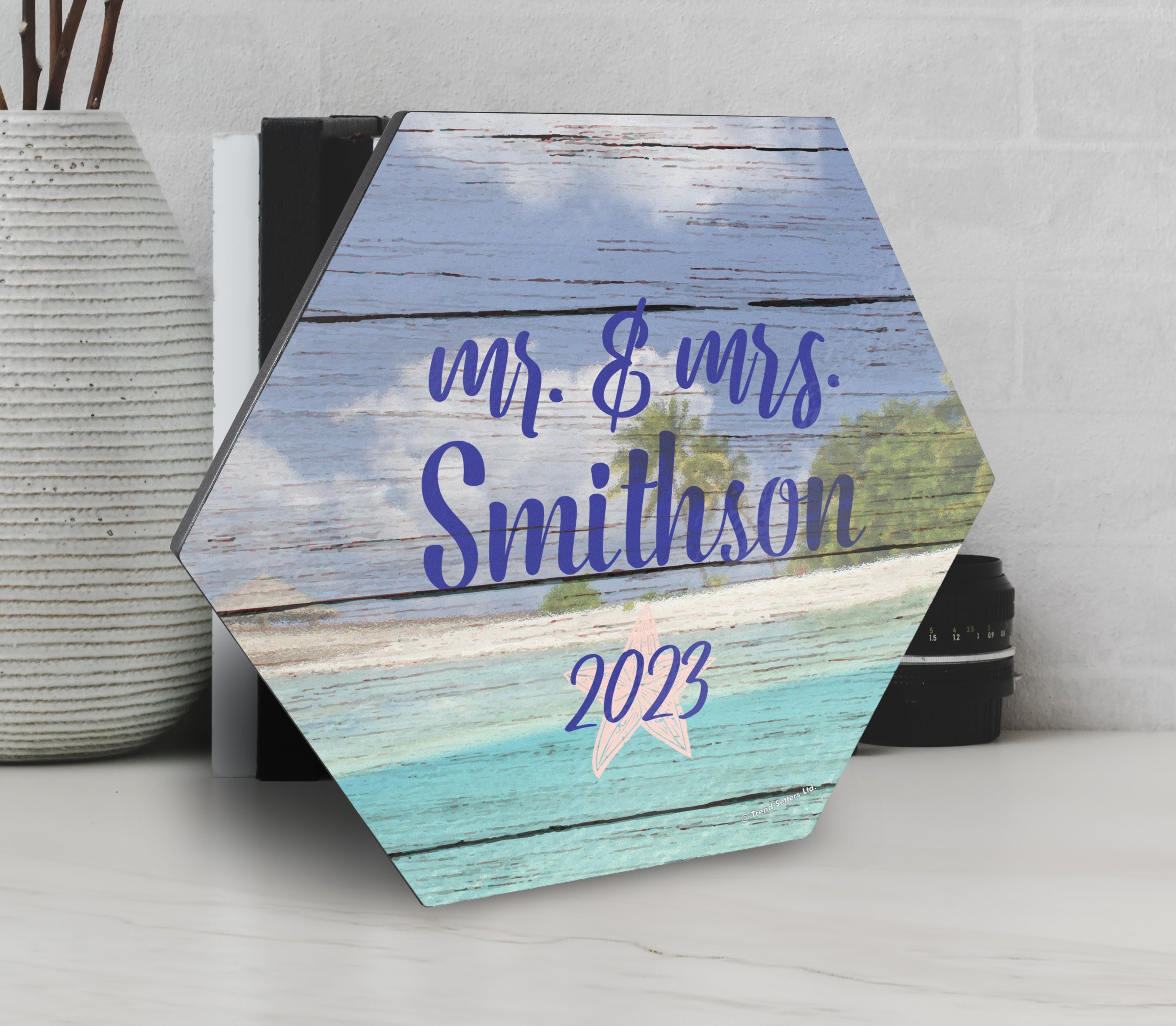 Trend Setters Original (Ocean Starfish – Personalized) 11.5" X 10" KNEXAGON Wood Print