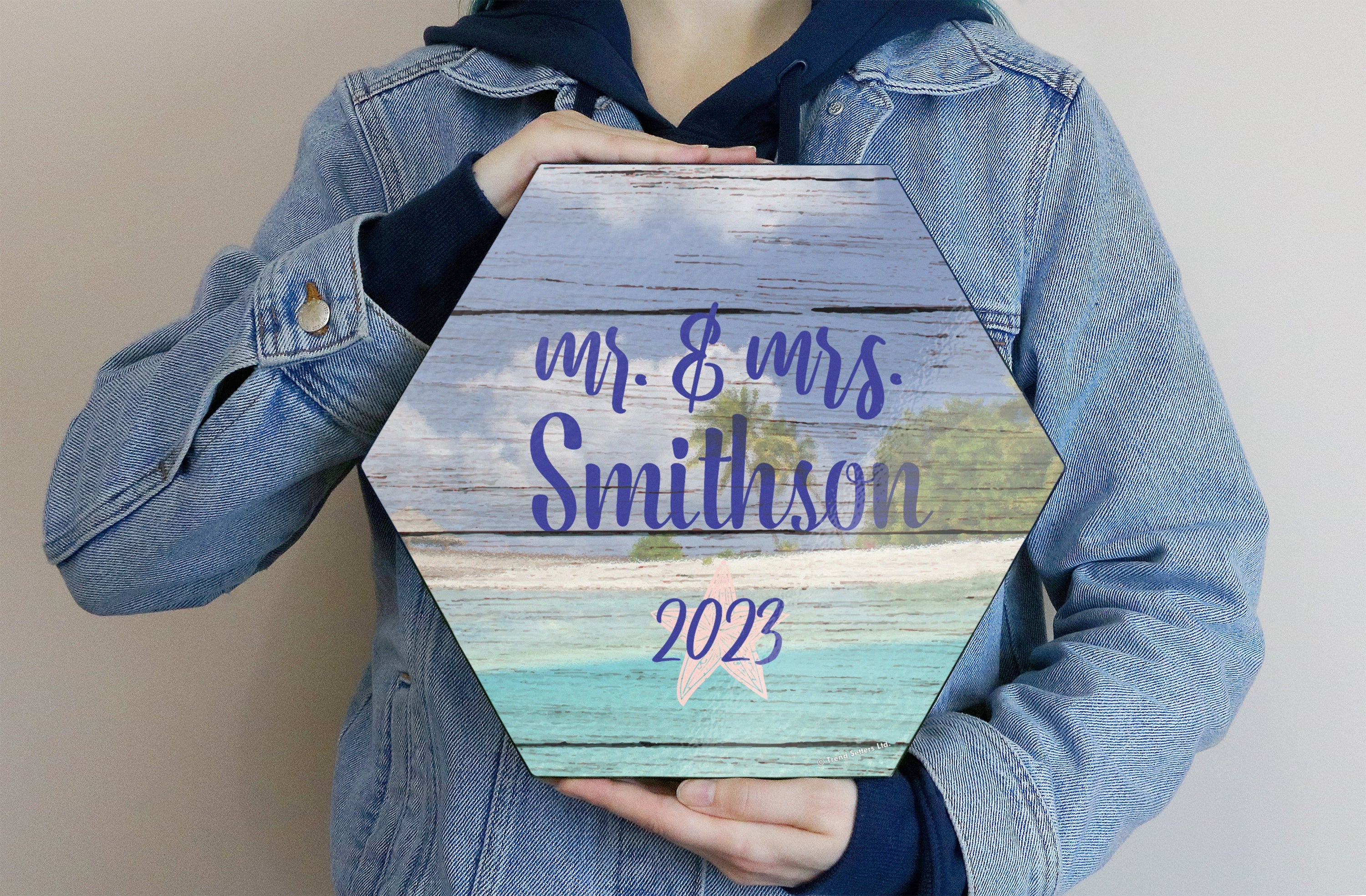 Trend Setters Original (Ocean Starfish – Personalized) 11.5" X 10" KNEXAGON Wood Print