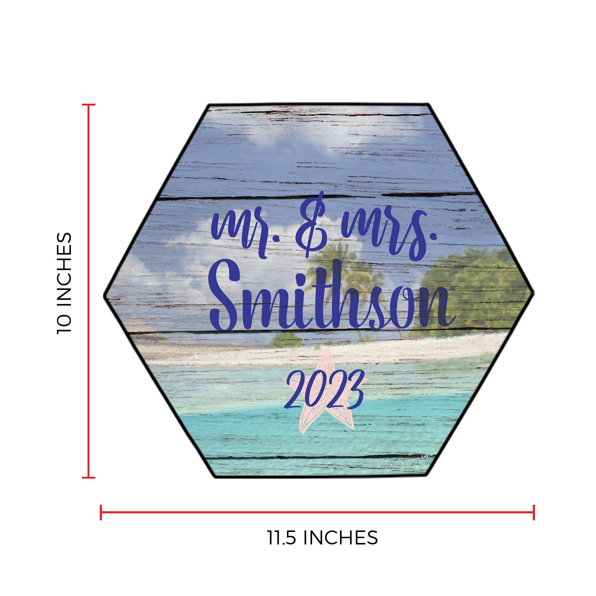 Trend Setters Original (Ocean Starfish – Personalized) 11.5" X 10" KNEXAGON Wood Print