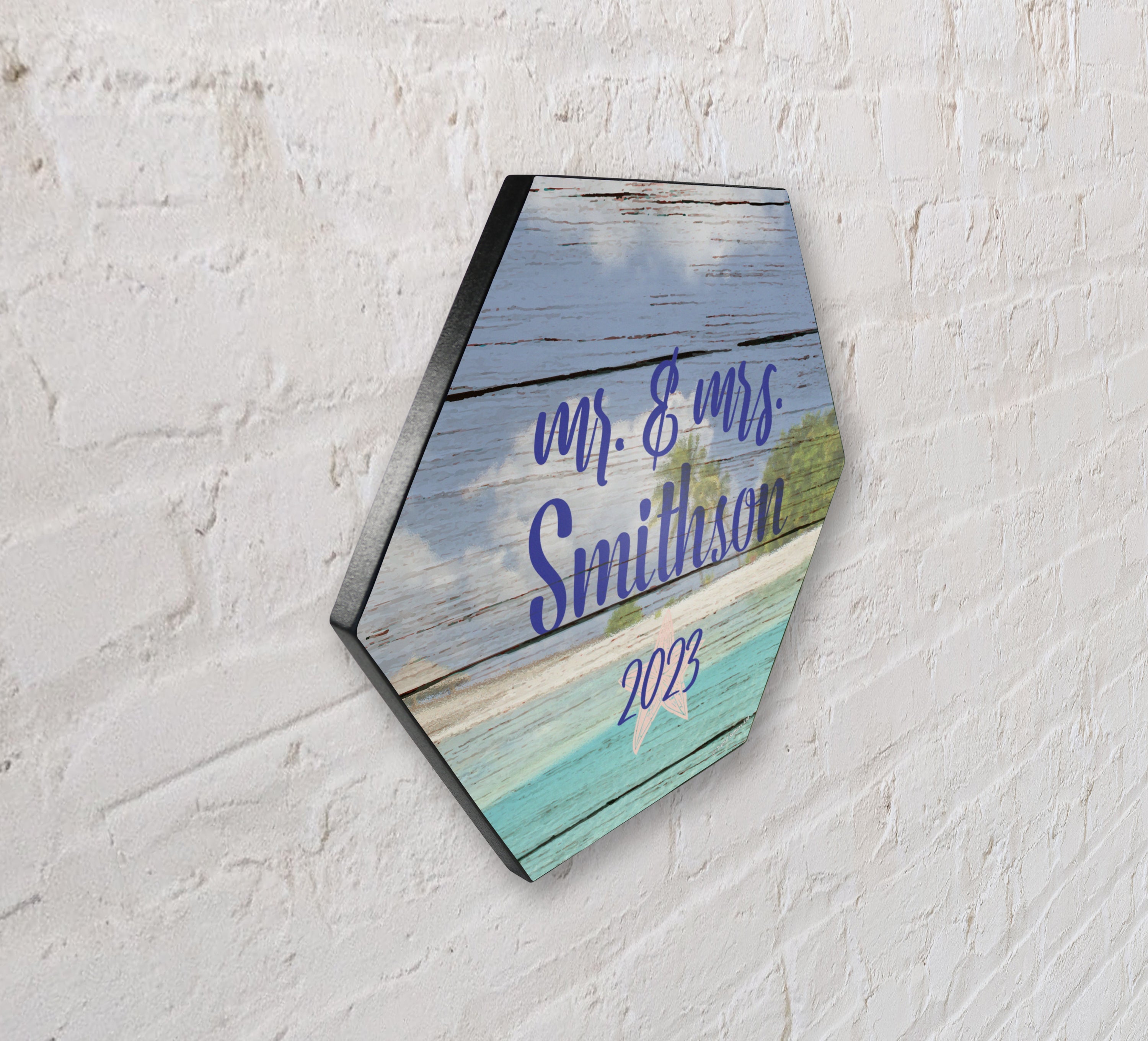 Trend Setters Original (Ocean Starfish – Personalized) 11.5" X 10" KNEXAGON Wood Print