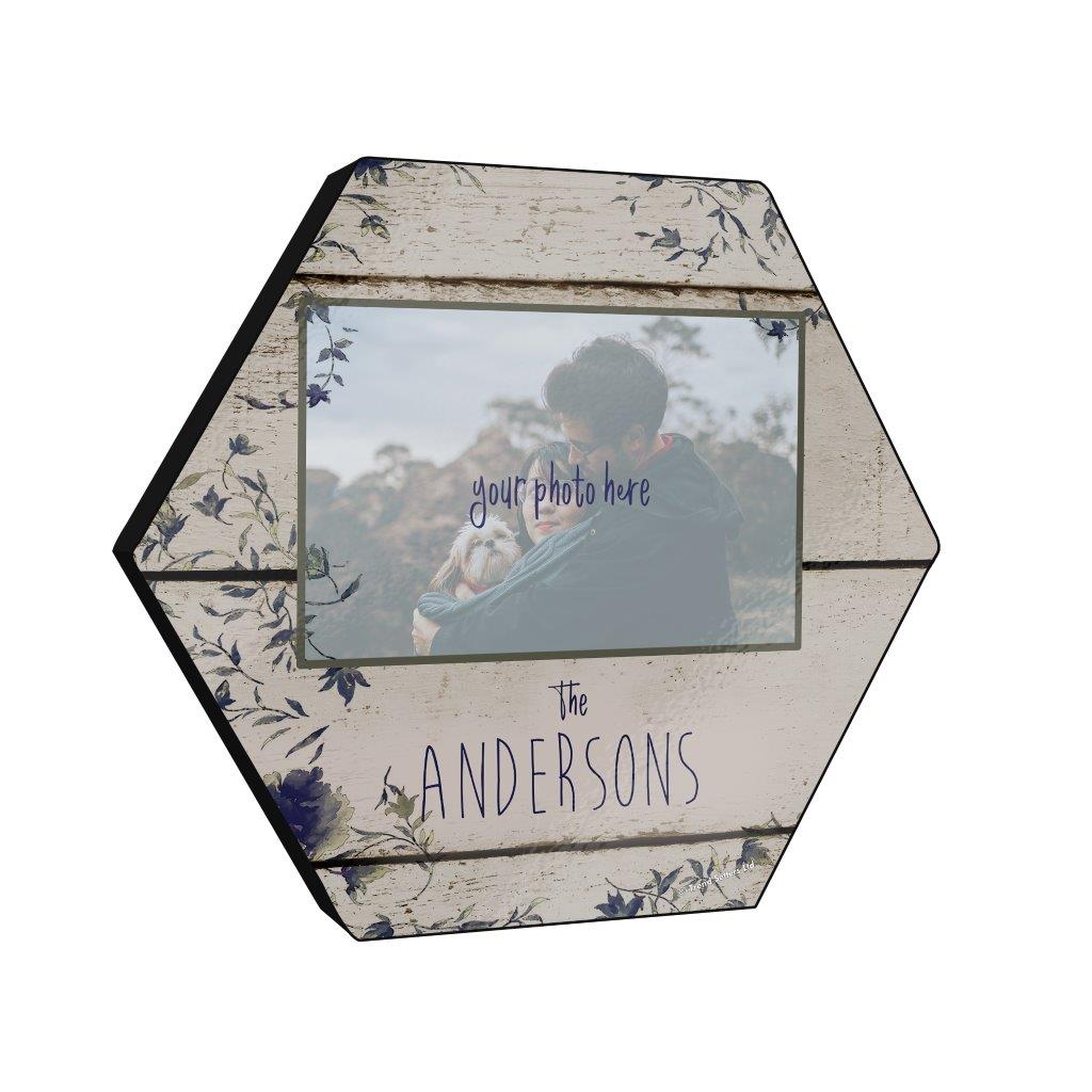 Family Collection (The Family Wood and Flowers - Personalized - Upload) 11.5" X 10" KNEXAGON Wood Print