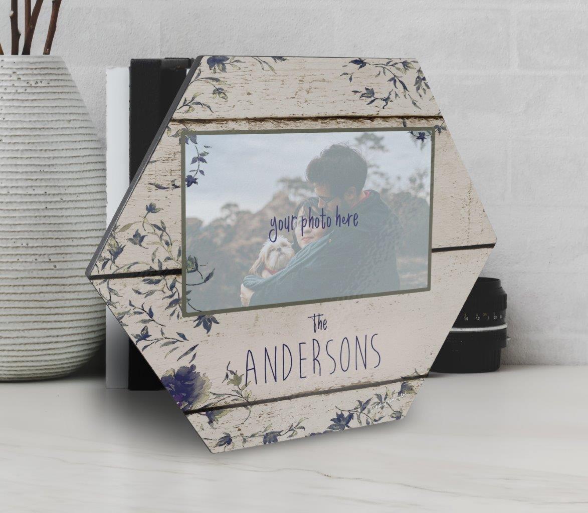 Family Collection (The Family Wood and Flowers - Personalized - Upload) 11.5" X 10" KNEXAGON Wood Print