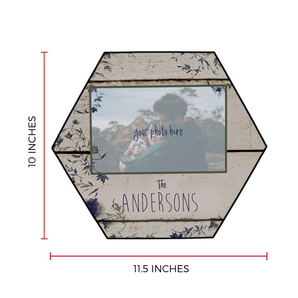 Family Collection (The Family Wood and Flowers - Personalized - Upload) 11.5" X 10" KNEXAGON Wood Print