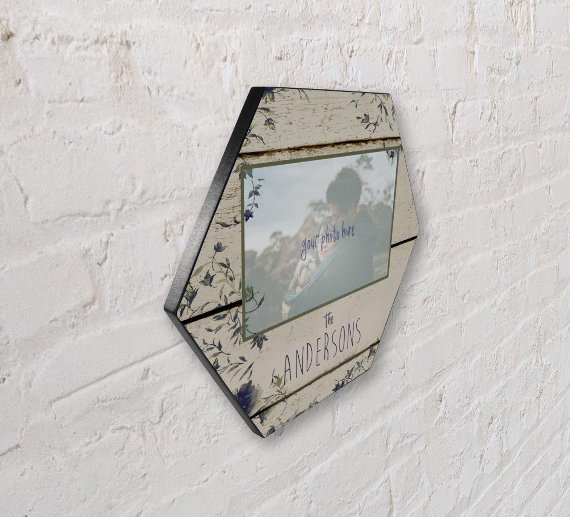 Family Collection (The Family Wood and Flowers - Personalized - Upload) 11.5" X 10" KNEXAGON Wood Print