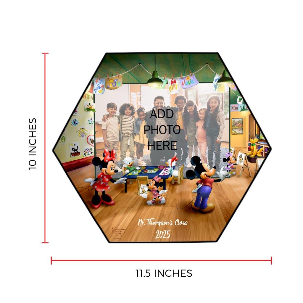 Disney (Mickey and Minnie Schoolhouse) Personalized KNEXAGON™ Wood Print WPHEXU7414