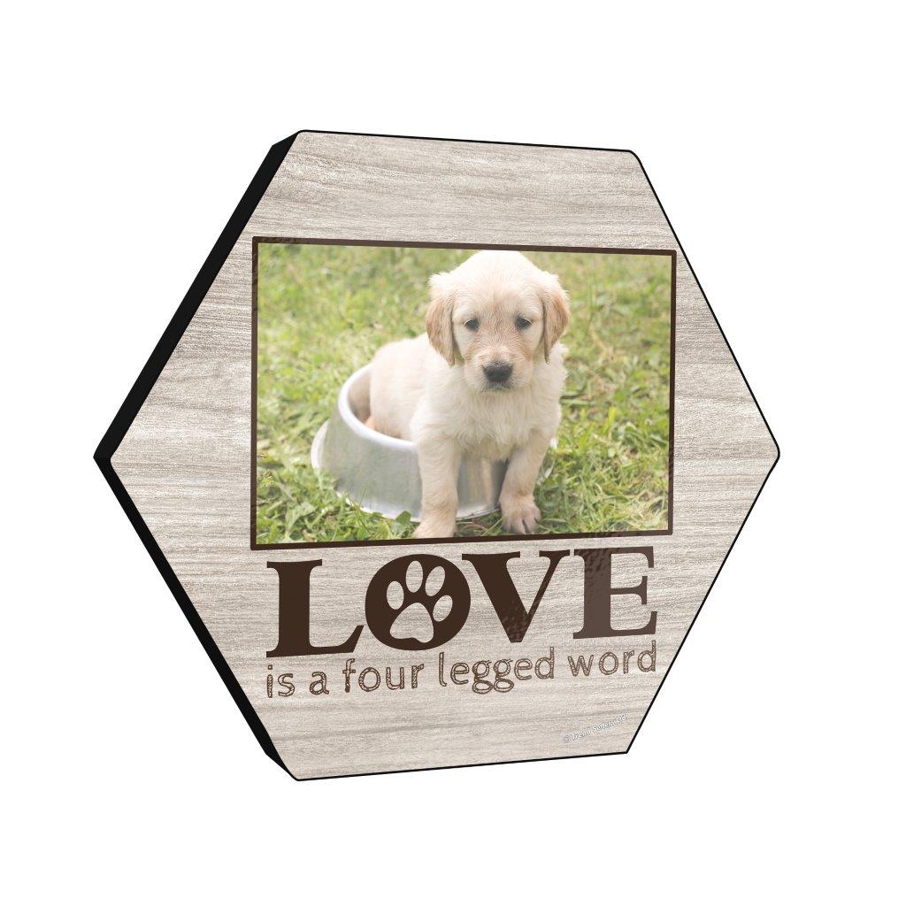 Family Collection (Love Is A Four Legged Word - Personalized - Upload) 11.5" X 10" KNEXAGON Wood Print