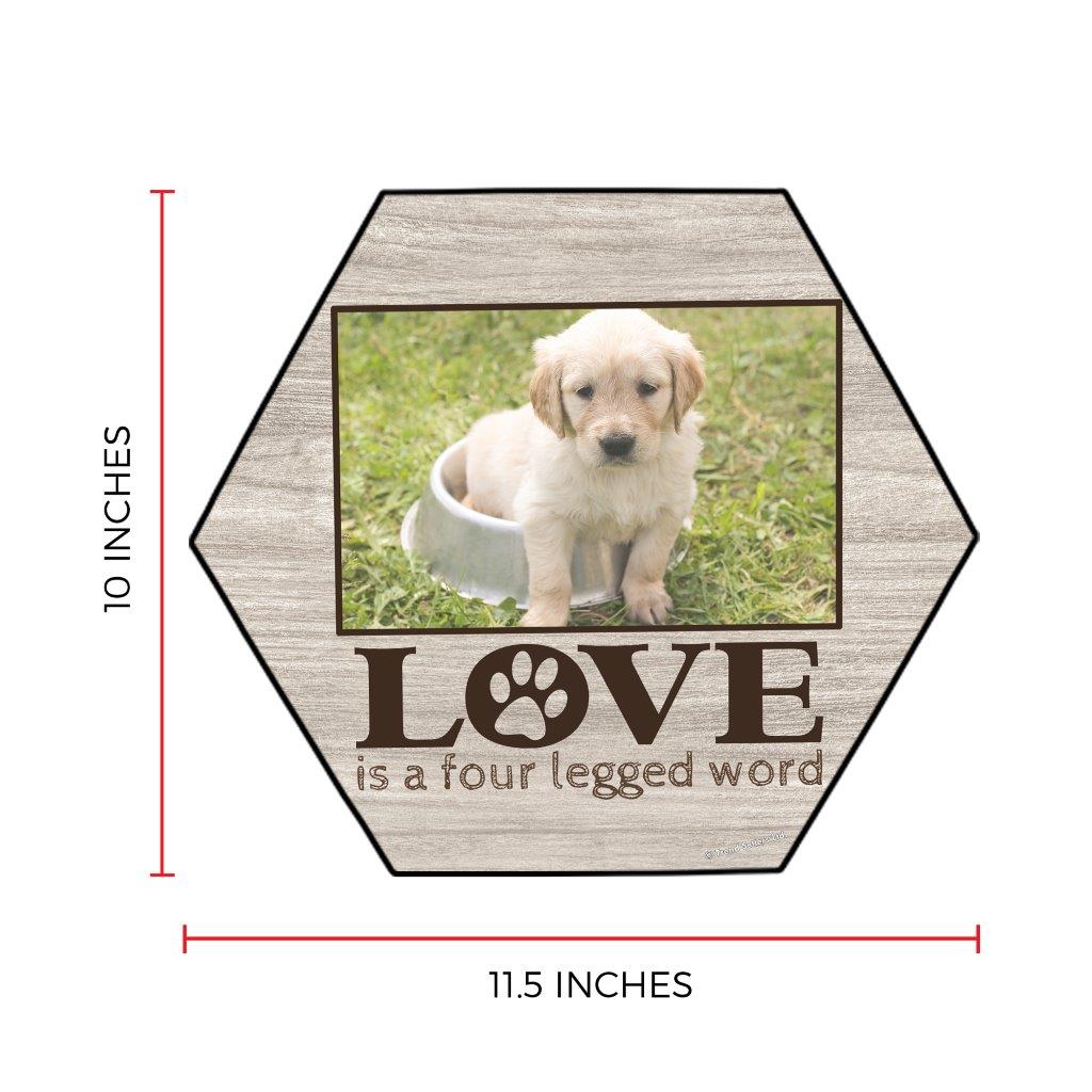Family Collection (Love Is A Four Legged Word - Personalized - Upload) 11.5" X 10" KNEXAGON Wood Print