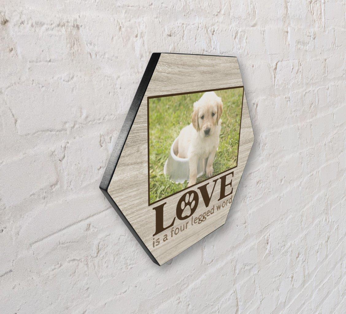 Family Collection (Love Is A Four Legged Word - Personalized - Upload) 11.5" X 10" KNEXAGON Wood Print