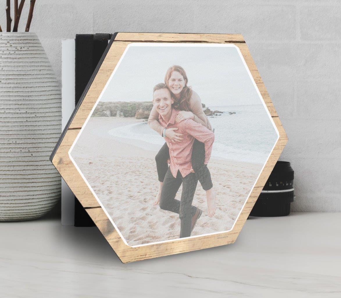 Vacation Collection (A Day at the Beach - Sand - Full Photo - Upload) 11.5" X 10" KNEXAGON Wood Print