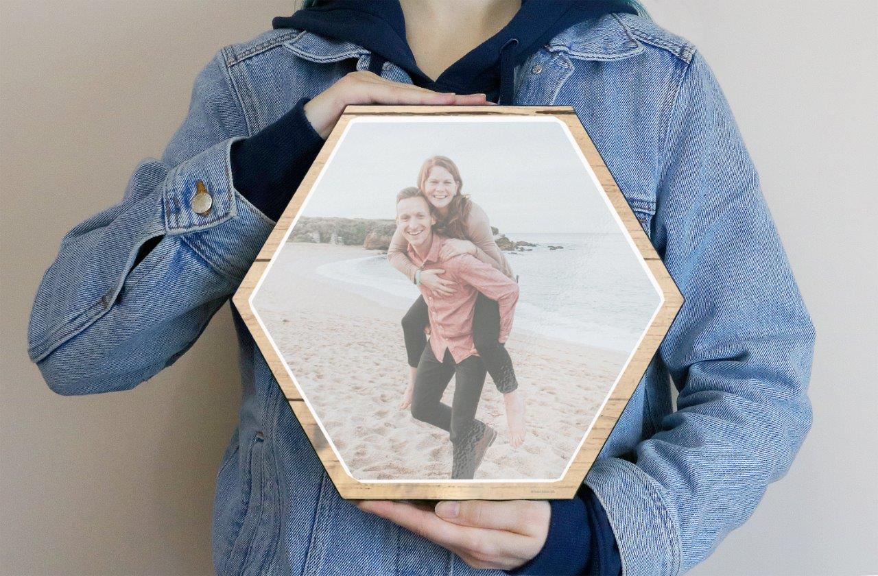 Vacation Collection (A Day at the Beach - Sand - Full Photo - Upload) 11.5" X 10" KNEXAGON Wood Print