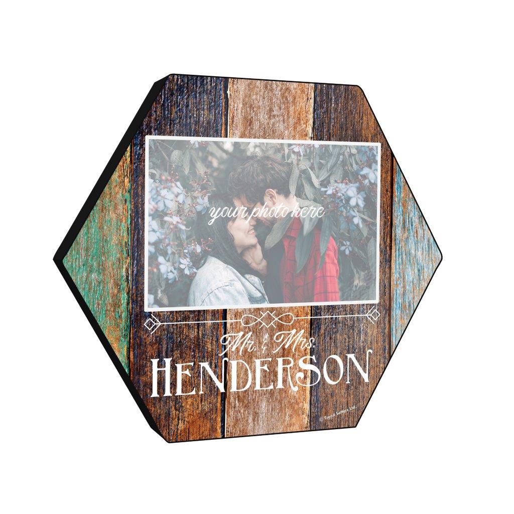 Family Collection (Rustic Wood - Personalized - Upload) 11.5" X 10" KNEXAGON Wood Print