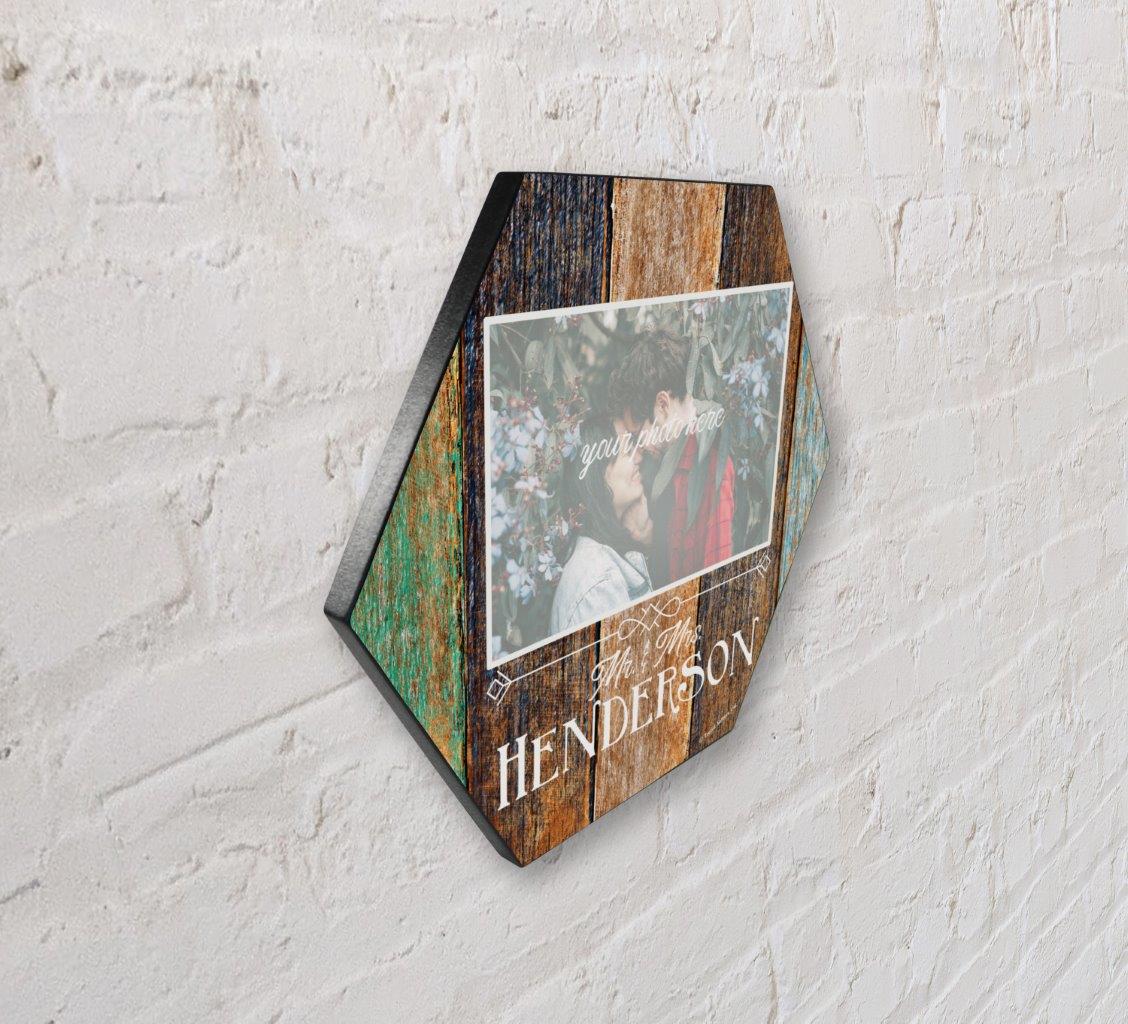 Family Collection (Rustic Wood - Personalized - Upload) 11.5" X 10" KNEXAGON Wood Print