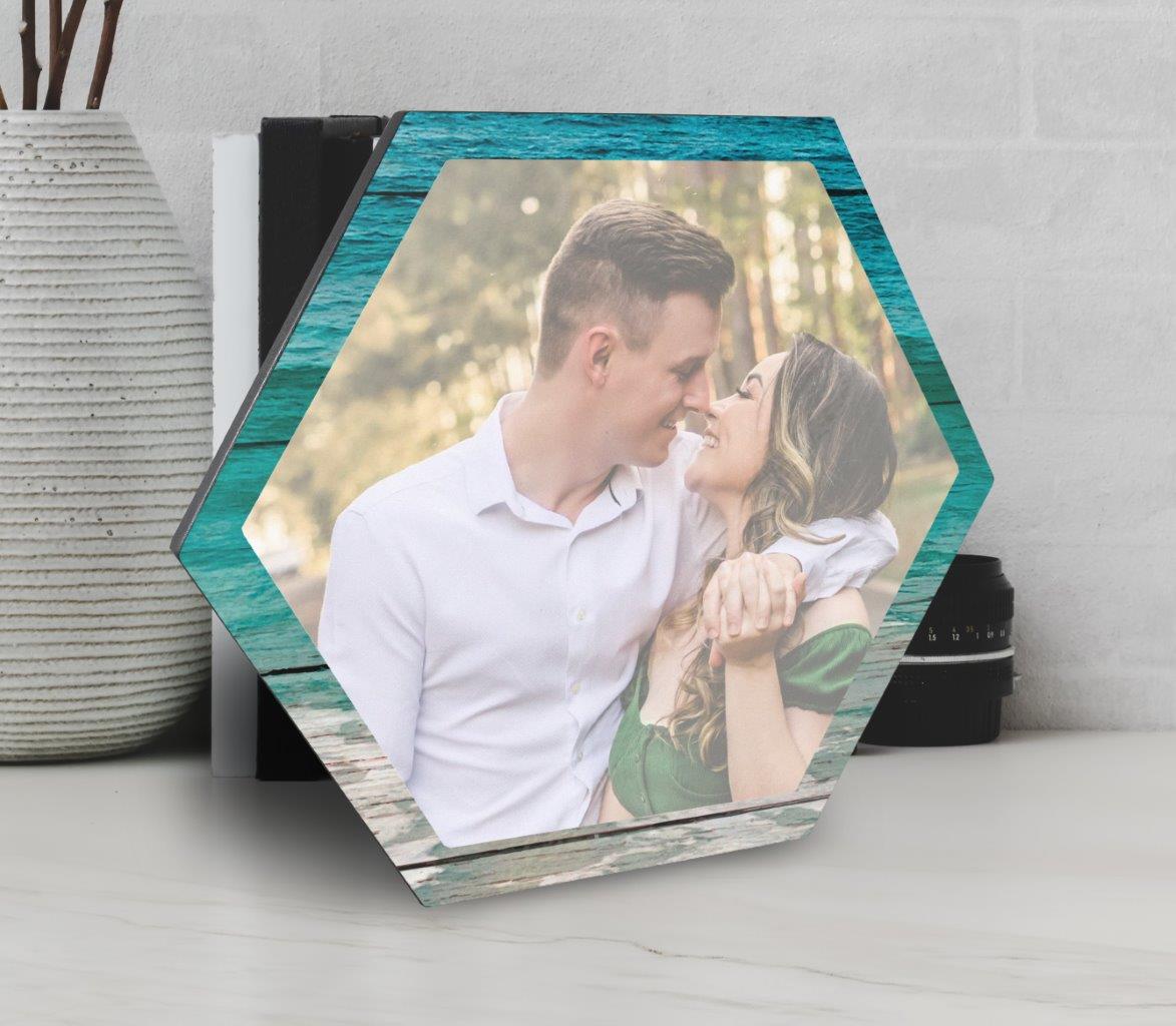 Vacation Collection (A Day at the Beach - Ocean - Full Photo - Upload) 11.5" X 10" KNEXAGON Wood Print