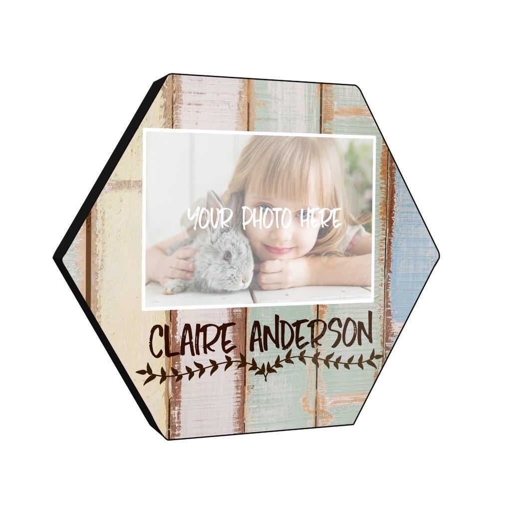Family Collection (Pastel Wood - Personalized - Upload) 11.5" X 10" KNEXAGON Wood Print