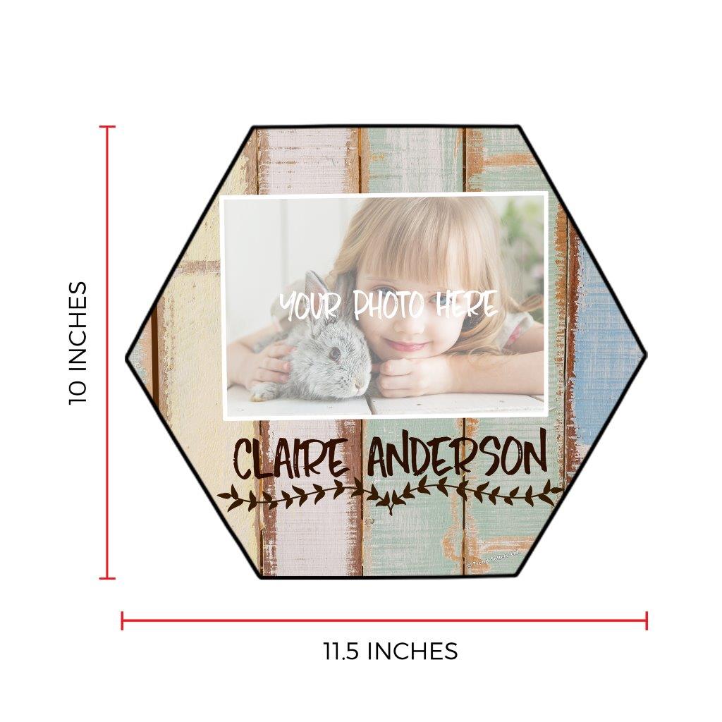 Family Collection (Pastel Wood - Personalized - Upload) 11.5" X 10" KNEXAGON Wood Print