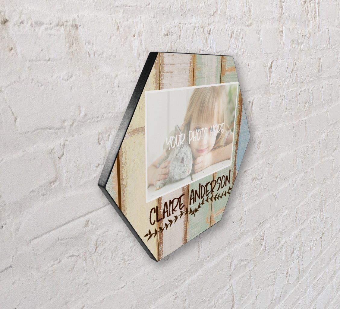 Family Collection (Pastel Wood - Personalized - Upload) 11.5" X 10" KNEXAGON Wood Print