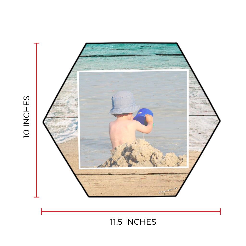 Trend Setters Original (A Day at the Beach - Upload) 11.5" X 10" KNEXAGON Wood Print