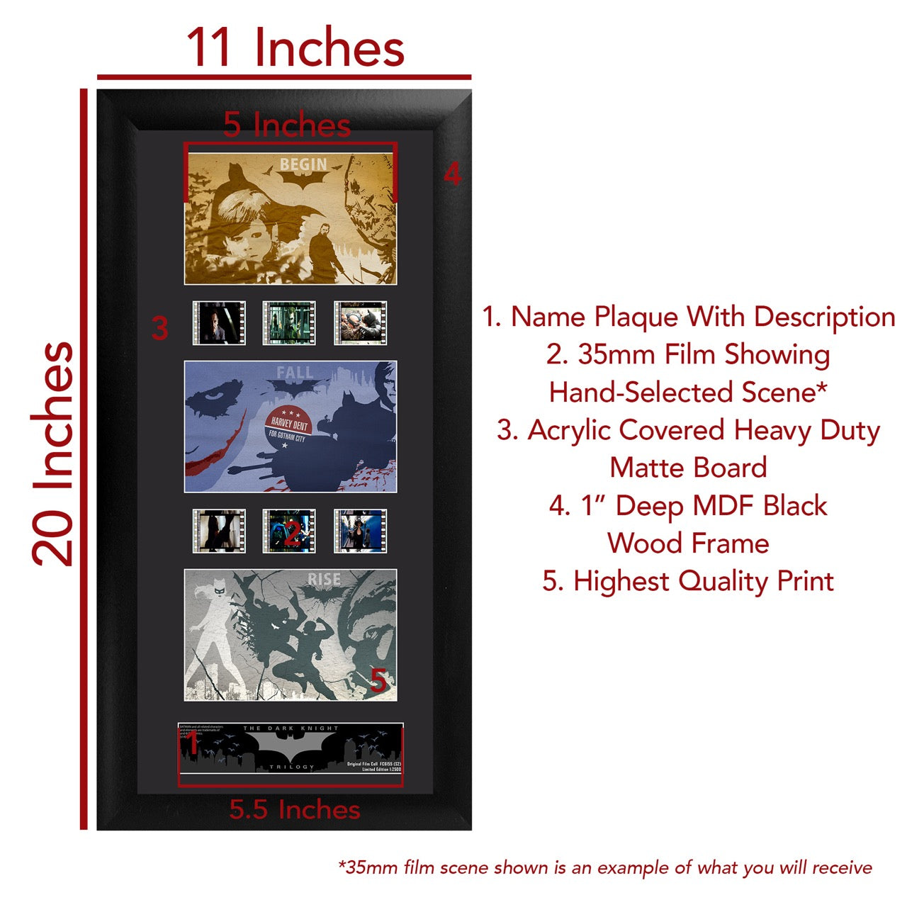 Batman The Dark Knight Trilogy (S2) Limited Edition Trio FilmCells™ Presentation USFC6155