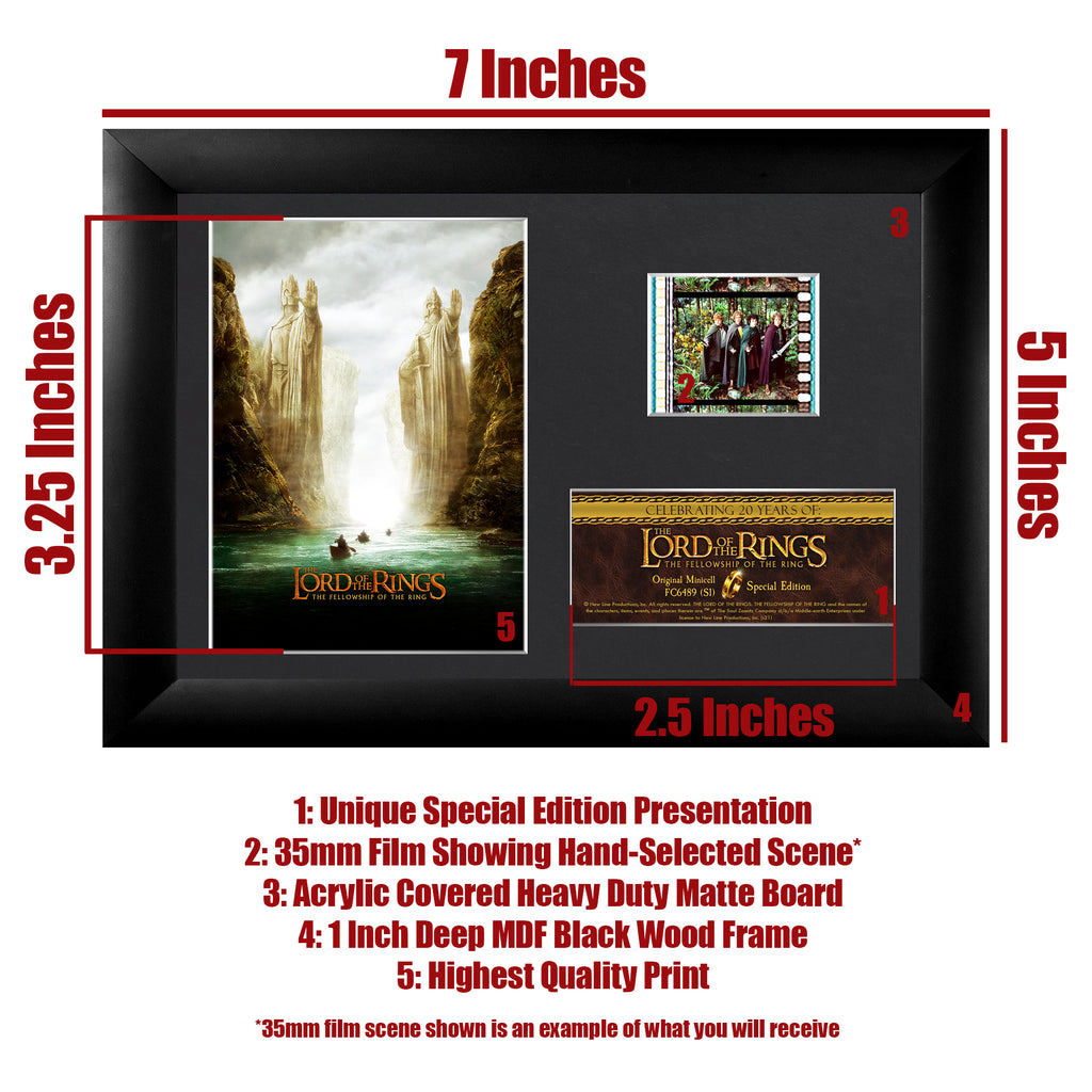 Lord of the Rings Fellowship of the Ring (20th Anniversary) Minicell FilmCells Framed Desktop Presentation USFC6489