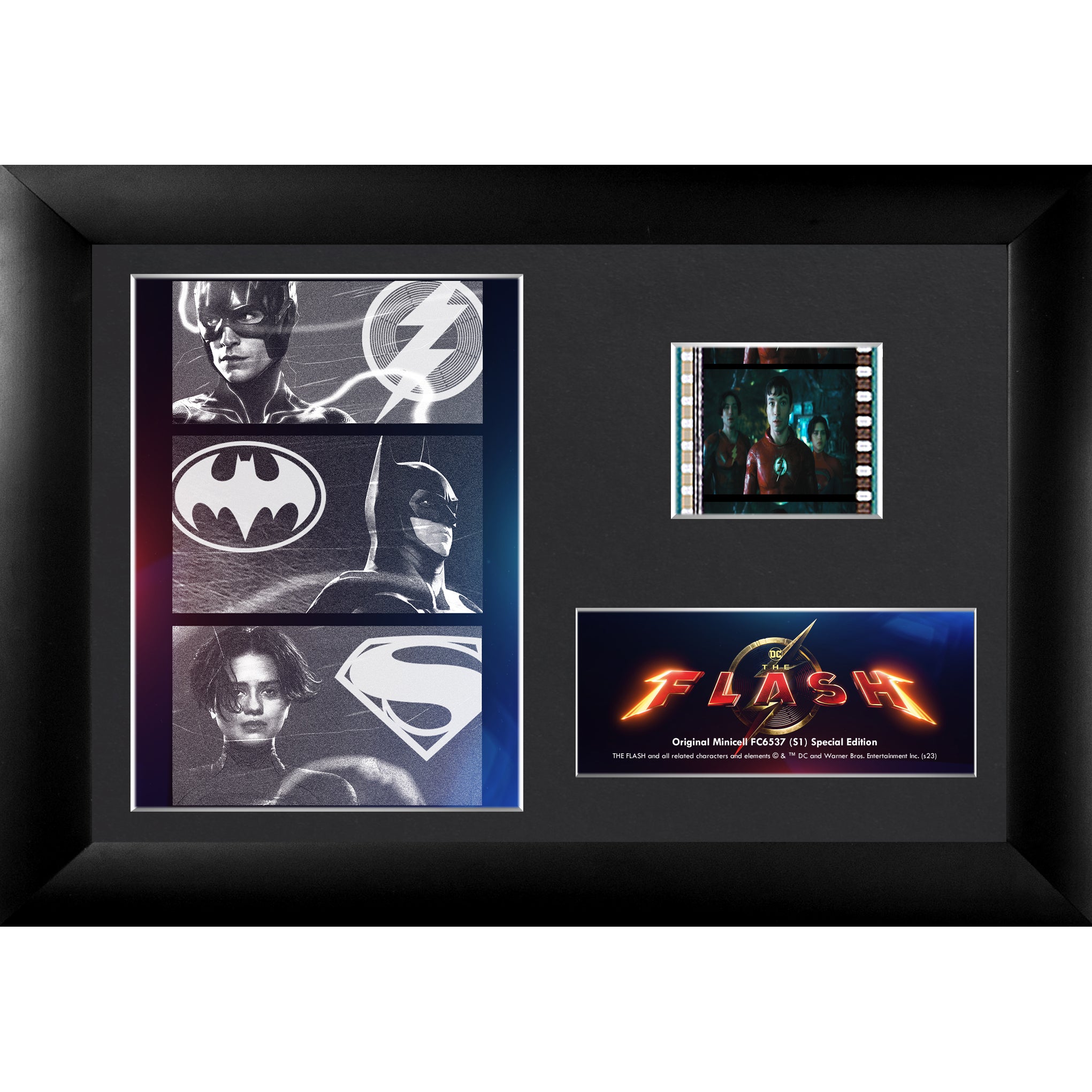 The Flash Movie (Justice League Logos) Minicell FilmCells Framed Desktop Presentation USFC6537