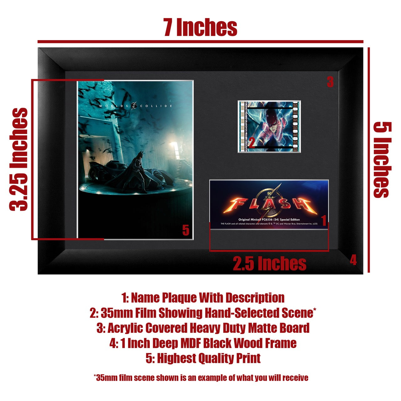 The Flash Movie (The Batcave) Minicell FilmCells Framed Desktop Presentation USFC6556