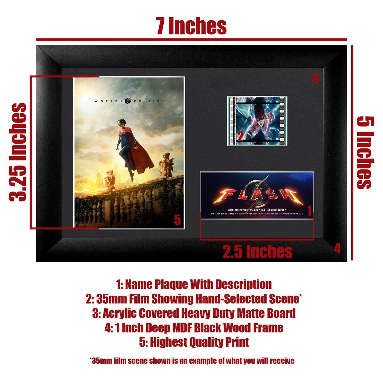 The Flash Movie (Supergirl) Minicell FilmCells Framed Desktop Presentation USFC6557