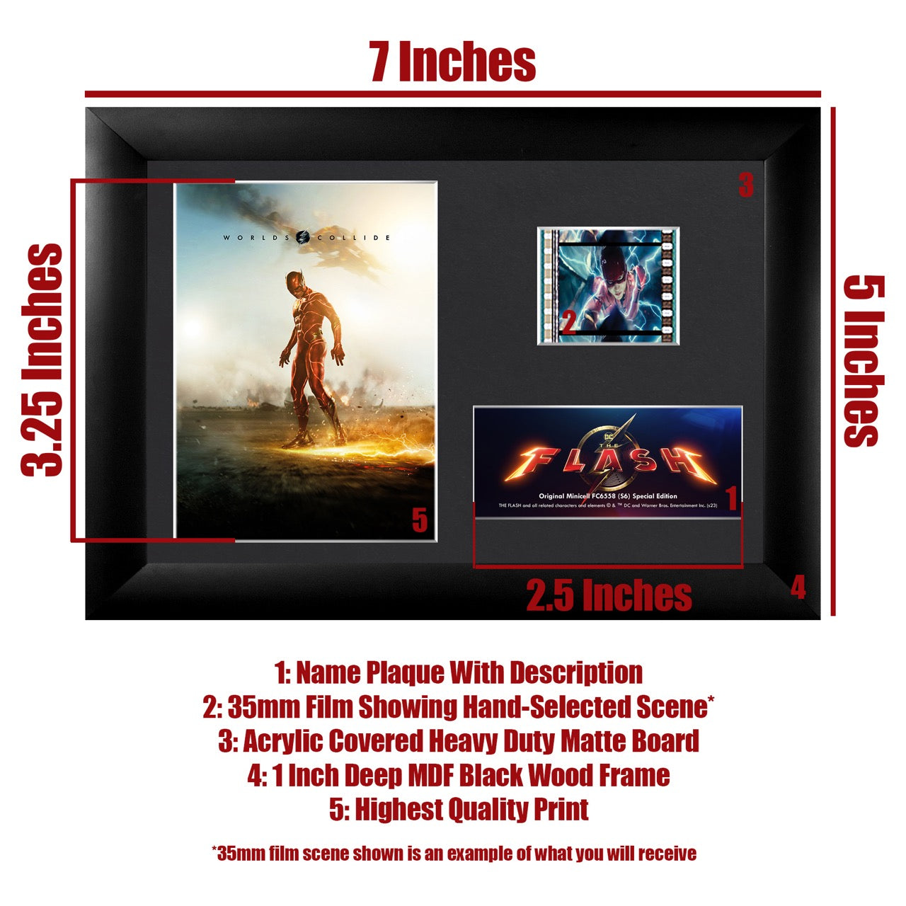 The Flash Movie (Worlds Collide) Minicell FilmCells Framed Desktop Presentation USFC6558