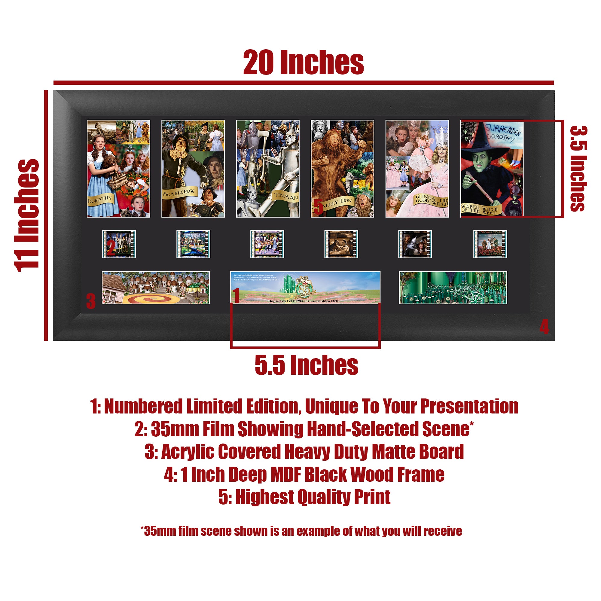 The Wizard of Oz (85th Anniversary) Limited Edition Deluxe FilmCells Framed Presentation USFC6568