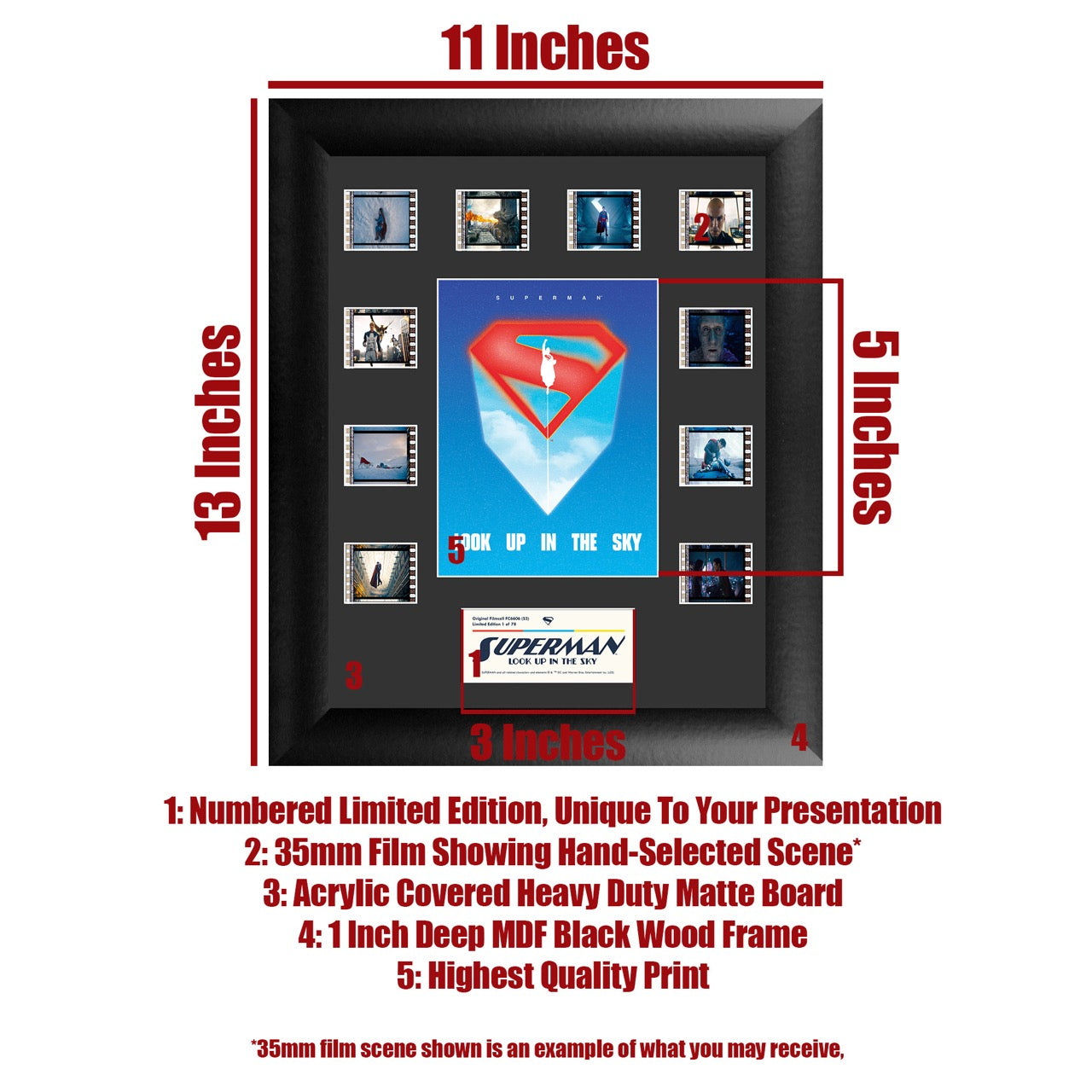 Superman (2025) (Look Up in the Sky) Comic Con Exclusive Mini Montage Framed FilmCells™ Presentation USFC6606