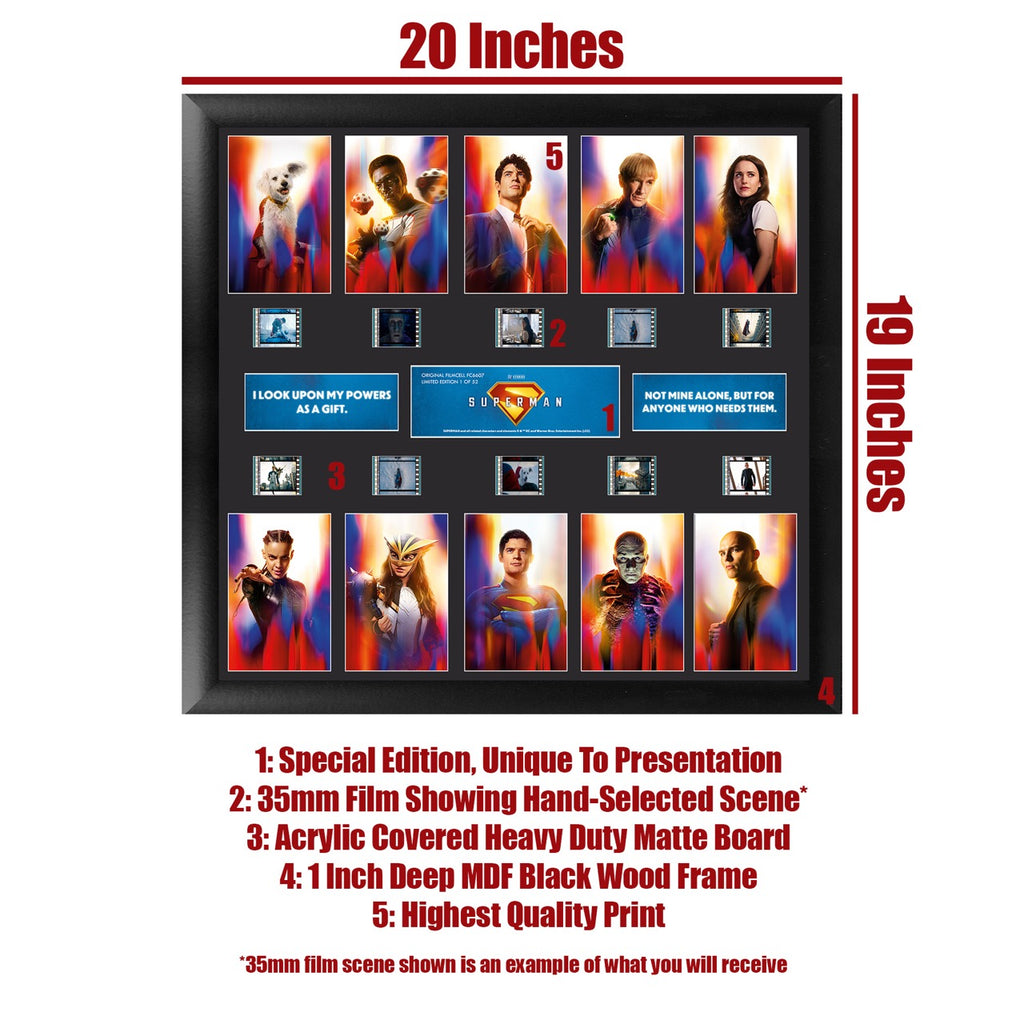 Superman (2025) (Legacy of Hope) Comic Con Exclusive FilmCells™ Presentation Limited Edition Montage Framed Art USFC6607