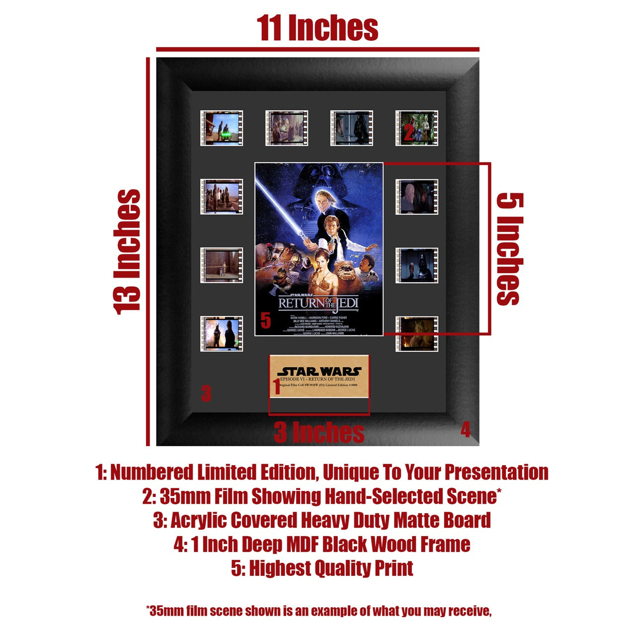 Star Wars (Episode VI Return of the Jedi) Mini Montage Framed FilmCells Presentation SW393IW