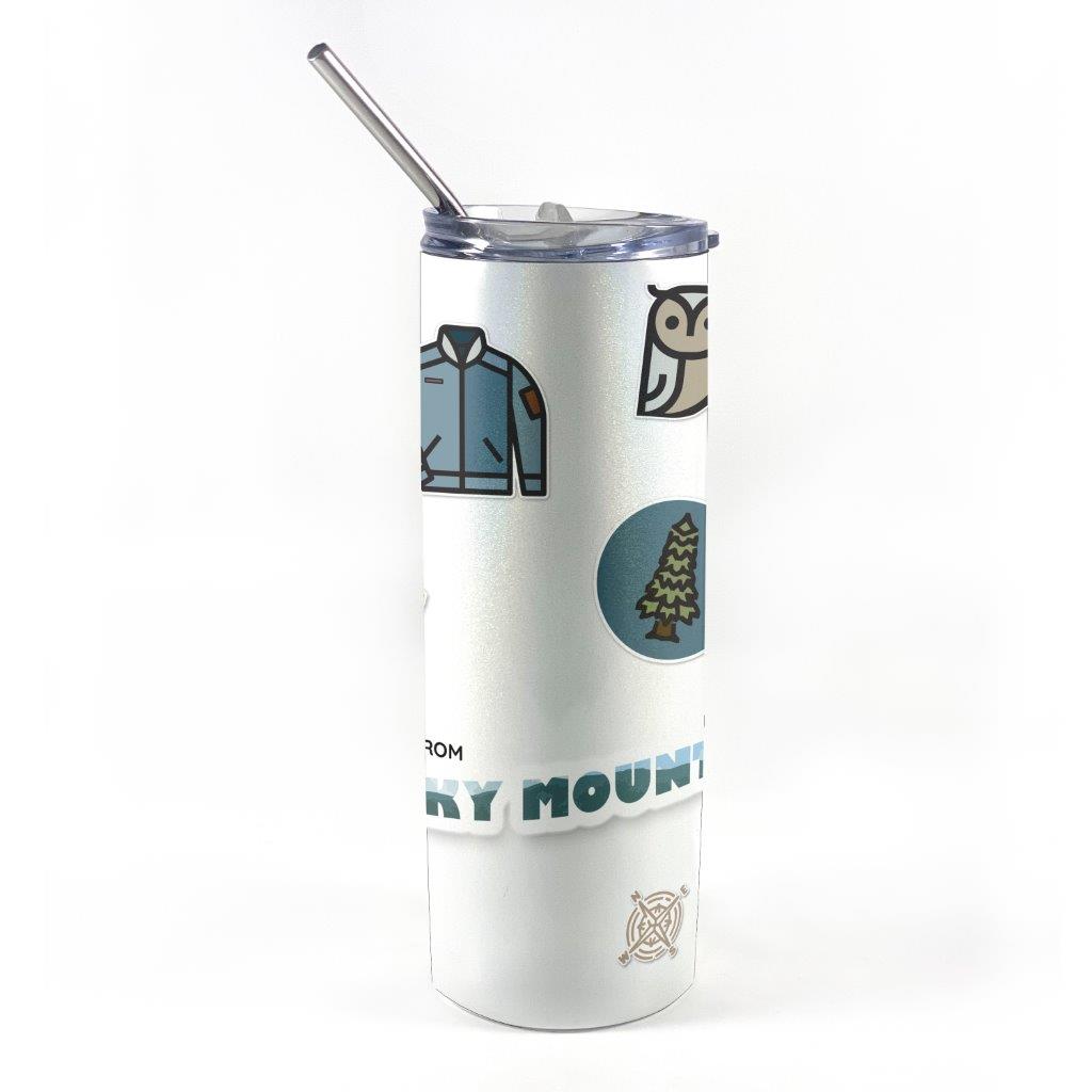 Trend Setters Original (Smoky Mountains) 20 Oz Stainless Steel Iridescent Travel Tumbler with Straw