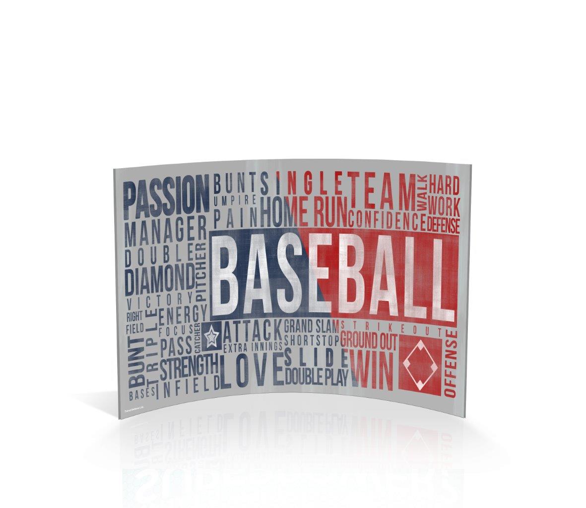 Sports Collection (Baseball Words) 7" x 5" Curved Acrylic Print ACP0705CUR145