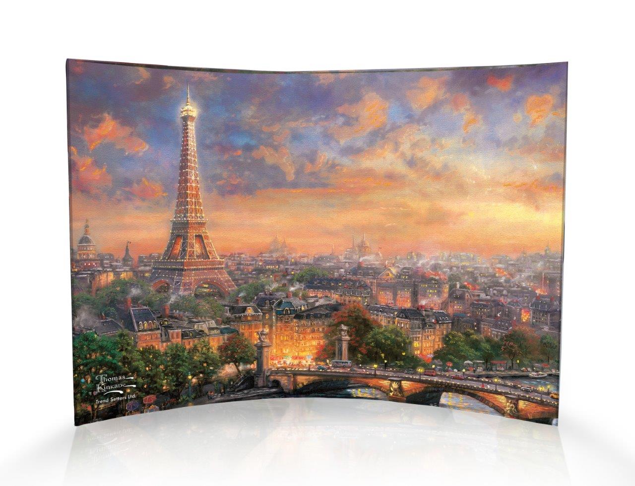 Thomas Kinkade (Paris, City of Love) 10" x 7" Curved Acrylic Print ACP1007CUR122