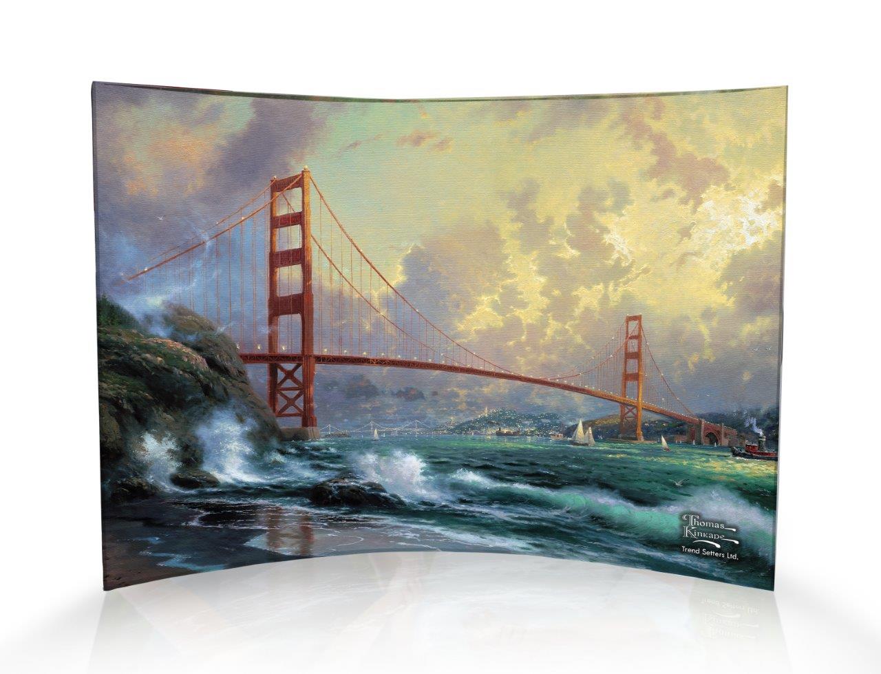 Thomas Kinkade (San Francisco, Golden Gate Bridge) 10" x 7" Curved Acrylic Print ACP1007CUR123