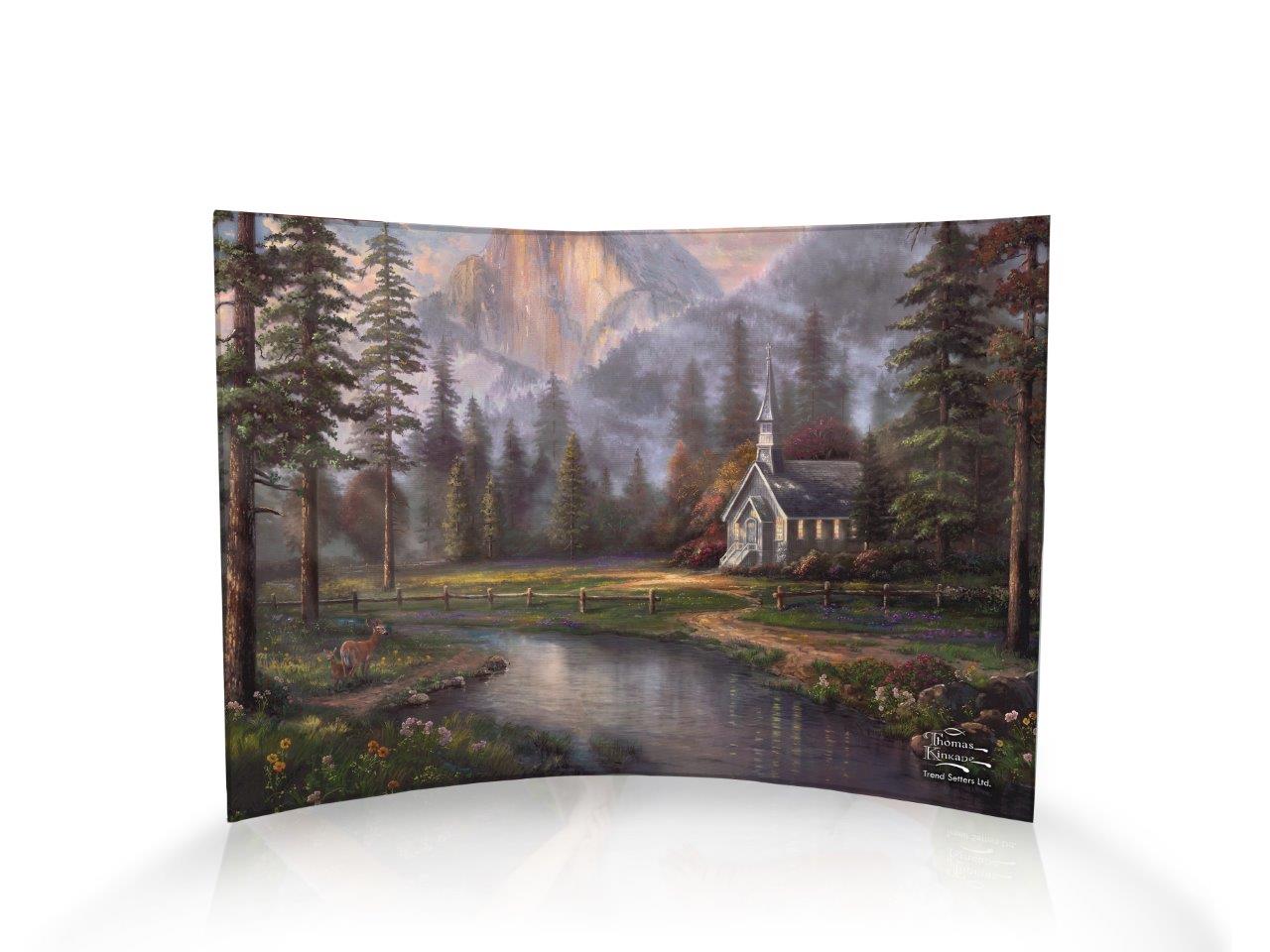 Thomas Kinkade (Valley Chapel) 10" x 7" Curved Acrylic Print ACP1007CUR148