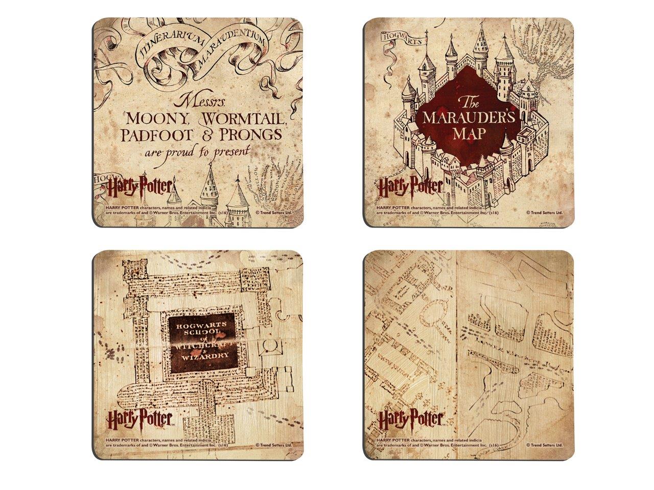 Harry Potter (Marauders Map) Hardboard Coaster Set of Four CSTRHRD043