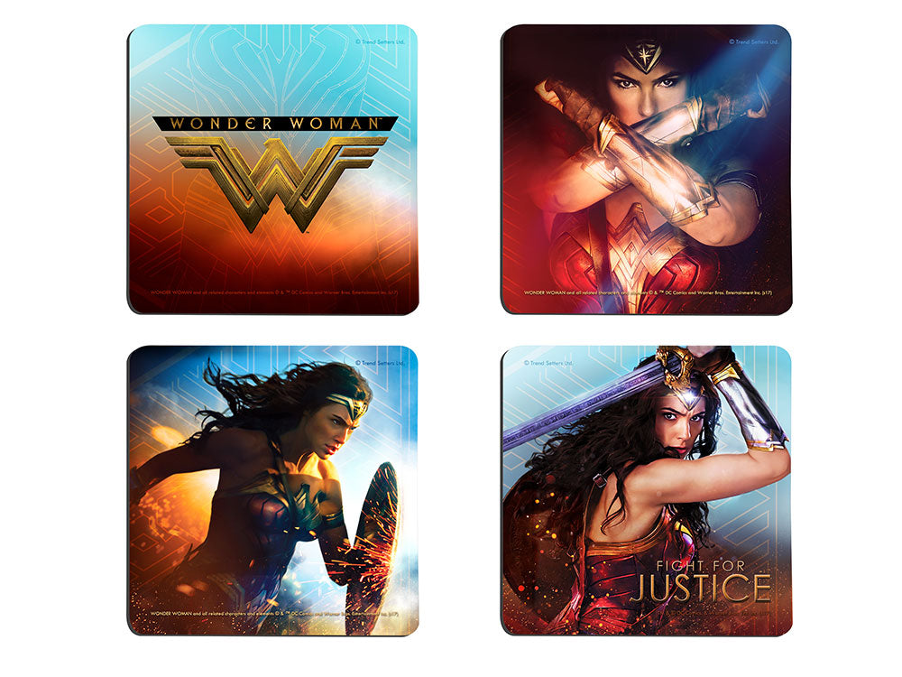 Wonder Woman (Fight for Justice) Hardboard Coaster Set of Four CSTRHRD046