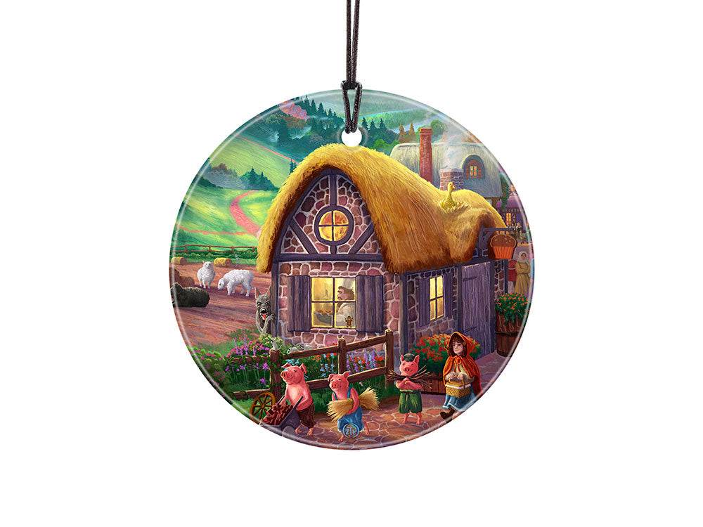 Zac Kinkade (Storybook Land - 3 Little Pigs) StarFire Prints™ Hanging Glass Print SPCIR1202