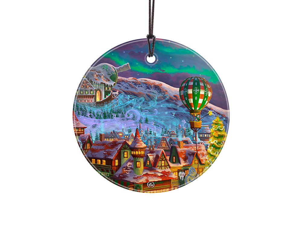 Zac Kinkade (Santas North Pole - Hot Air Balloon) StarFire Prints™ Hanging Glass Print SPCIR1207