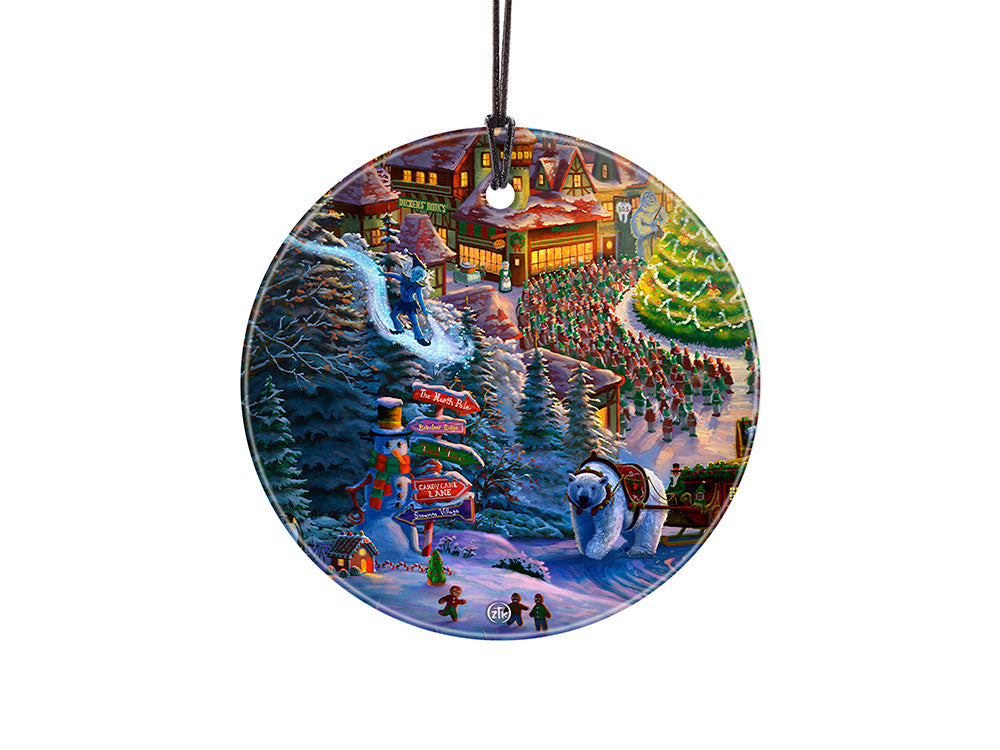 Zac Kinkade (Santas North Pole - Polar Bear) StarFire Prints™ Hanging Glass Print SPCIR1208